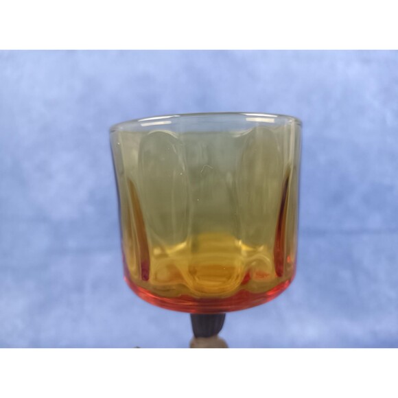 Brass Cherub Candle Holder Hollywood Regency MCM Amber Glass - Picture 7 of 11